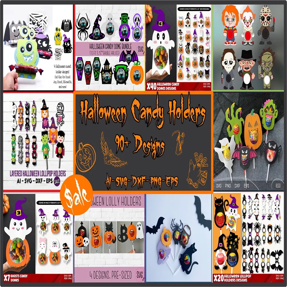 90+ Ultimate Halloween Candy Holders Bundle