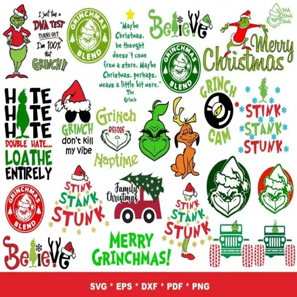 Grinch SVG Bundle 1500+ – Perfect for Cricut & Silhouette