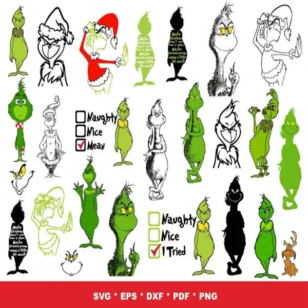 Grinch SVG Bundle 1500+ – Perfect for Cricut & Silhouette