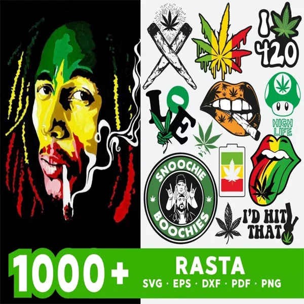 Rasta SVG Bundle, Weed Svg, Stoner Svg Bundle, Jamaica Svg, Weed Quotes ...