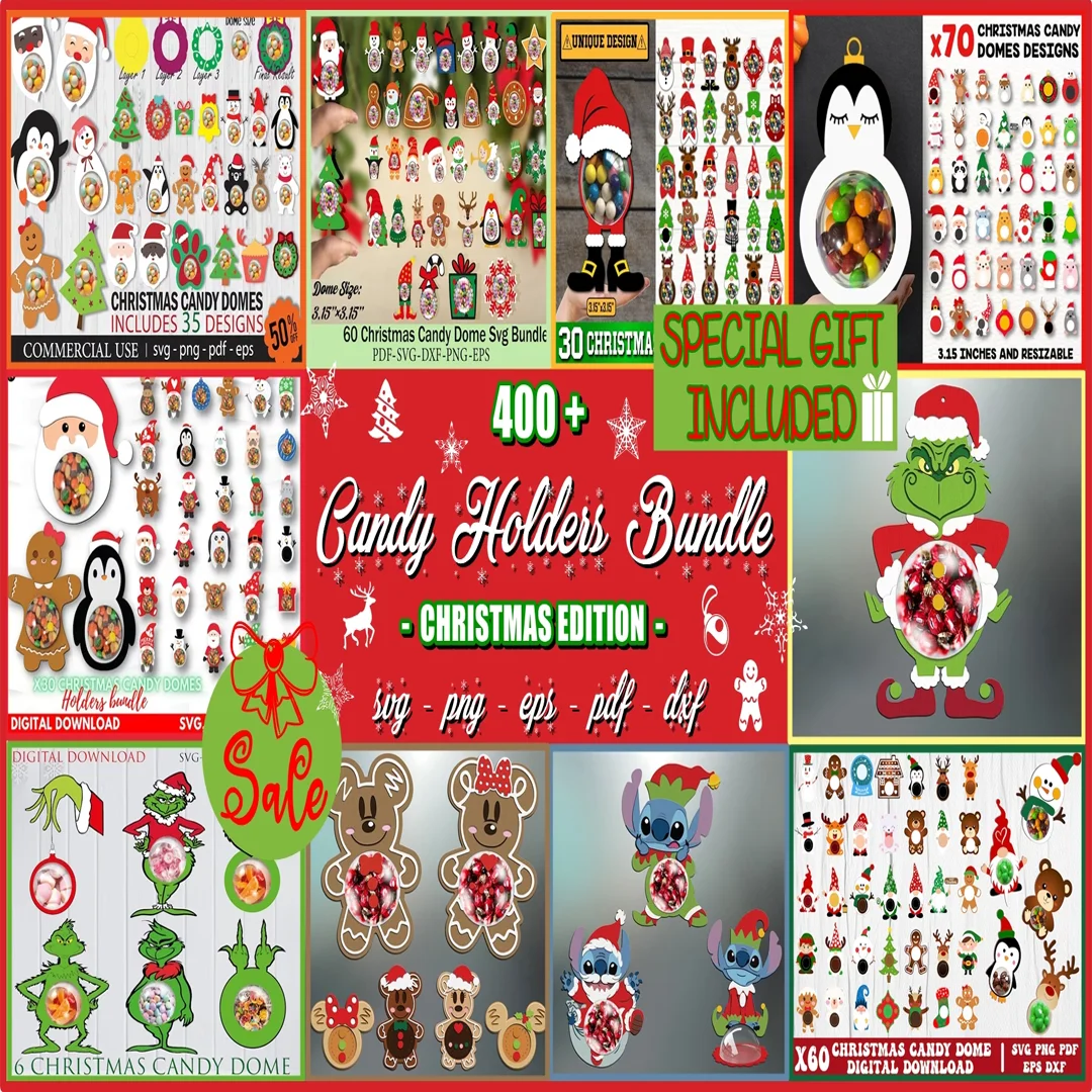 400+ Christmas Candy Holders Bundle